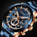Relógio Masculino Curren Chrono Azul