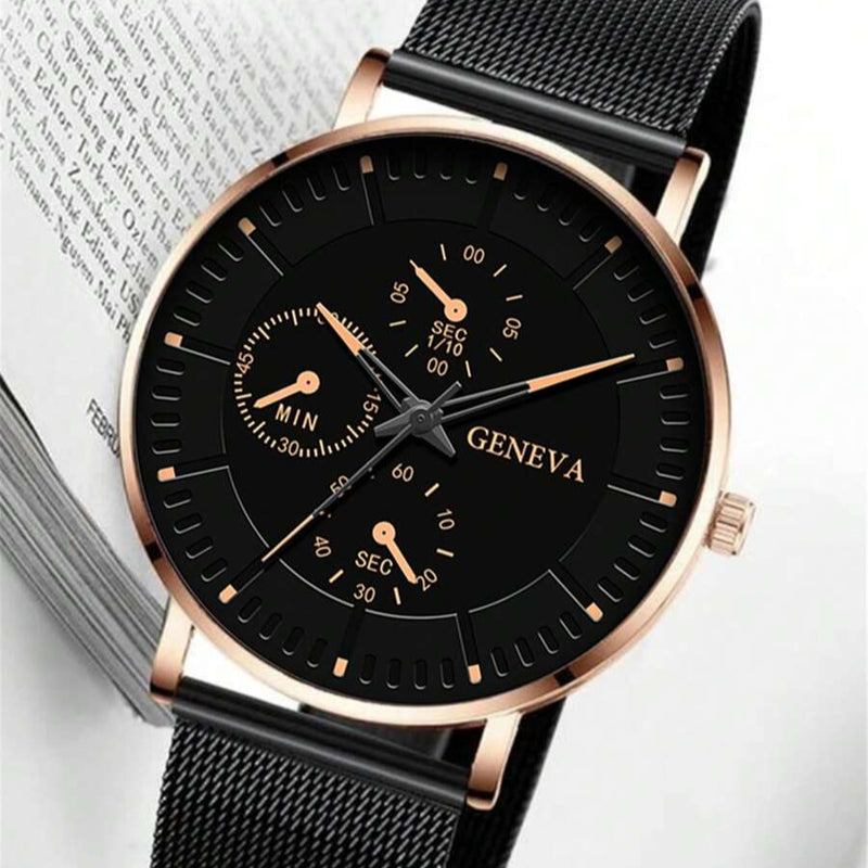 Relógio Black Steel Quartz
