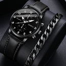 Conjunto Relógio Geneva e Pulseira Pretos