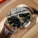 FANSICHEN Chronos Preto Relógio Elegante com Calendário