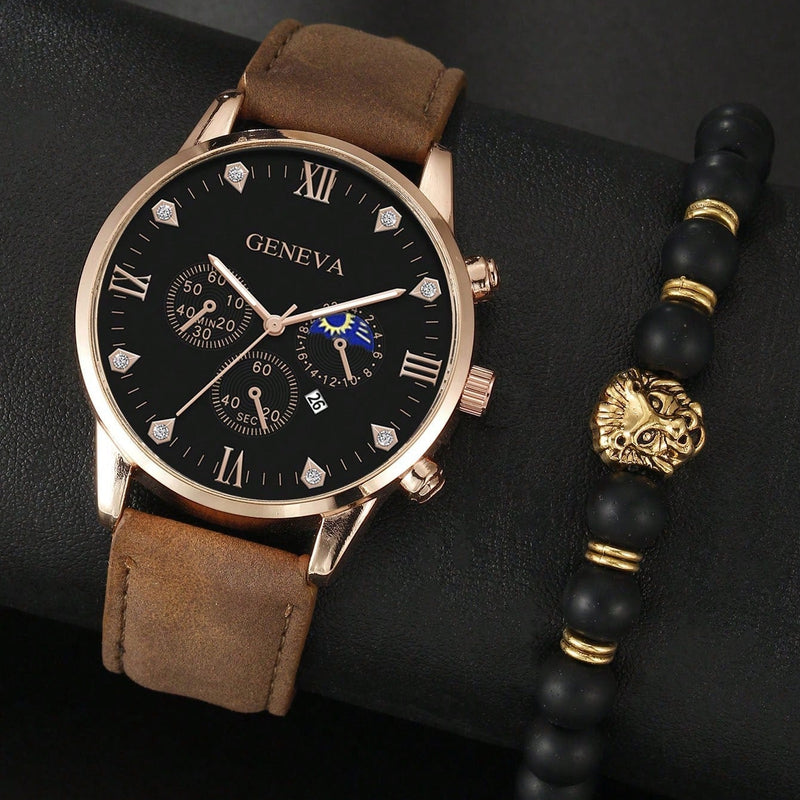 Conjunto Relógio Geneva e Uma Pulseira