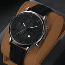 Relógio Estilo Casual com Calendário e Detalhes em Strass