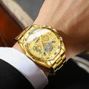 Relógio BINBOND Dourado Luxo