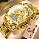 Relógio BINBOND Dourado Luxo