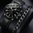 Conjunto Relógio Geneva e Pulseira Pretos - Ninbus