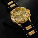 Kit Golden - Relógio Invicta Premium + Pulseira + Corrente Banhados a Ouro - Ninbus