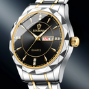 Relógio BINBOND Luxo Dourado