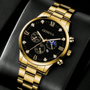 Conjunto Legacy Dourado Relógio  com Pulseira em Aço Inoxidável